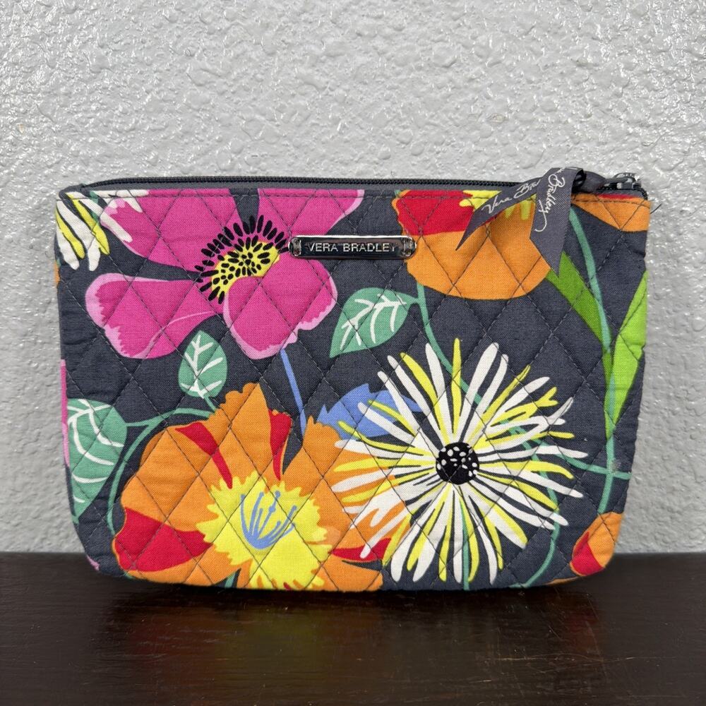 VERA BRADLEY *JAZZY BLOOMS* 7" x 5" COSMETIC MAKE-UP POUCH - NEW